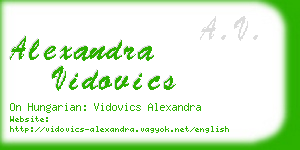 alexandra vidovics business card